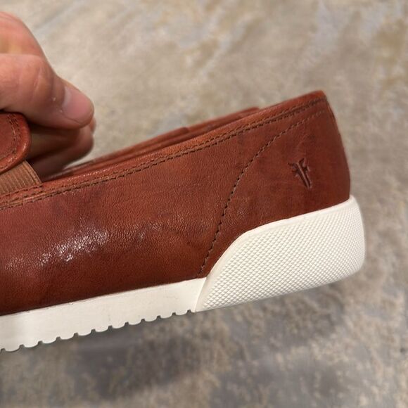 Frye
Mia Leather Slip-On Platform Sneakers white brown size 9.5 new without tag - Picture 5 of 7